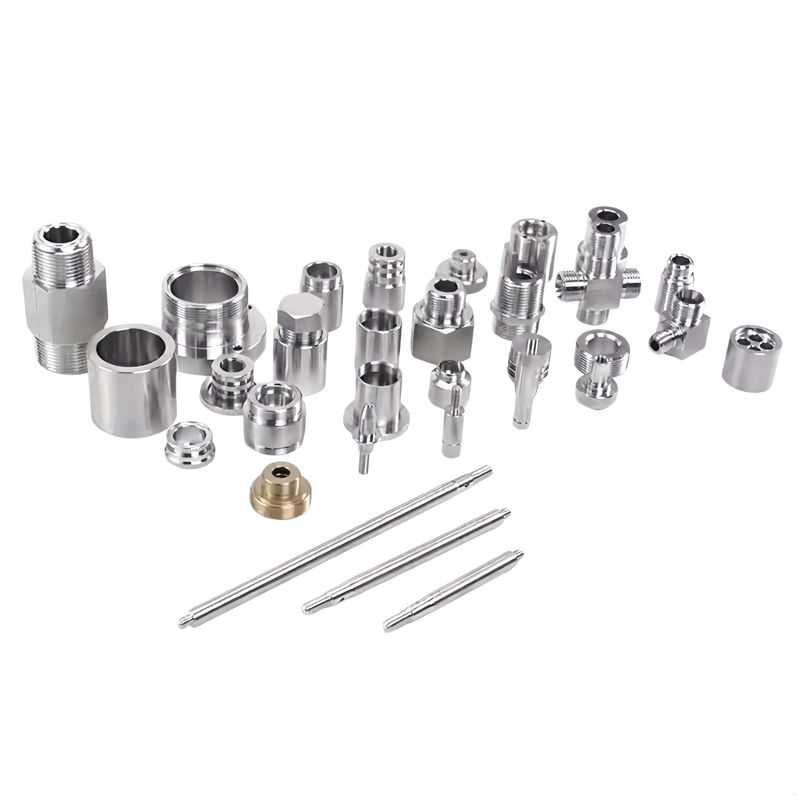 High-precision custom CNC machined parts and precision turned metal components for industrial use.