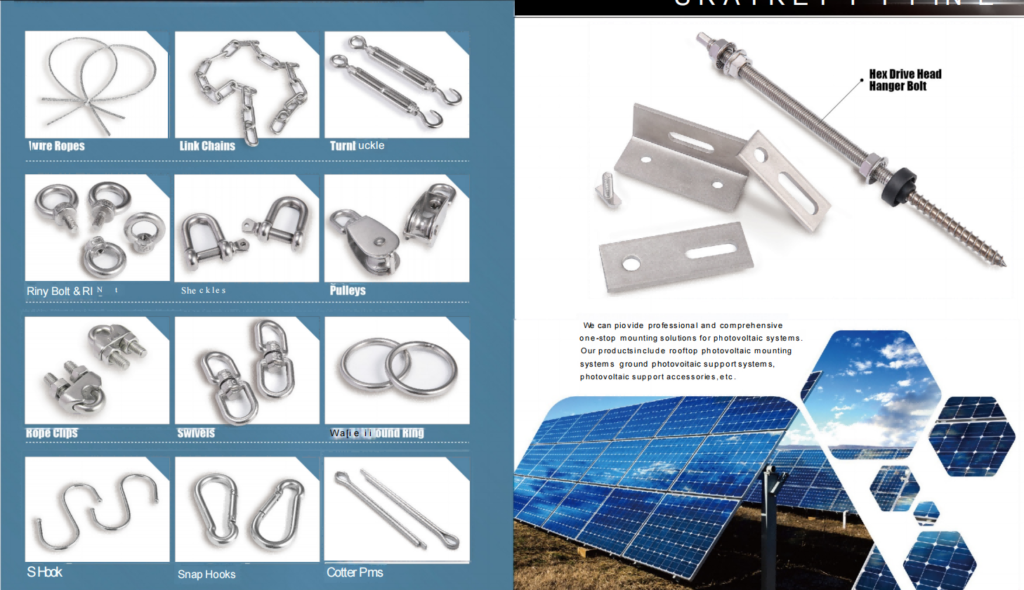 Stainless steel 304 and 316L fasteners with superior corrosion resistance.