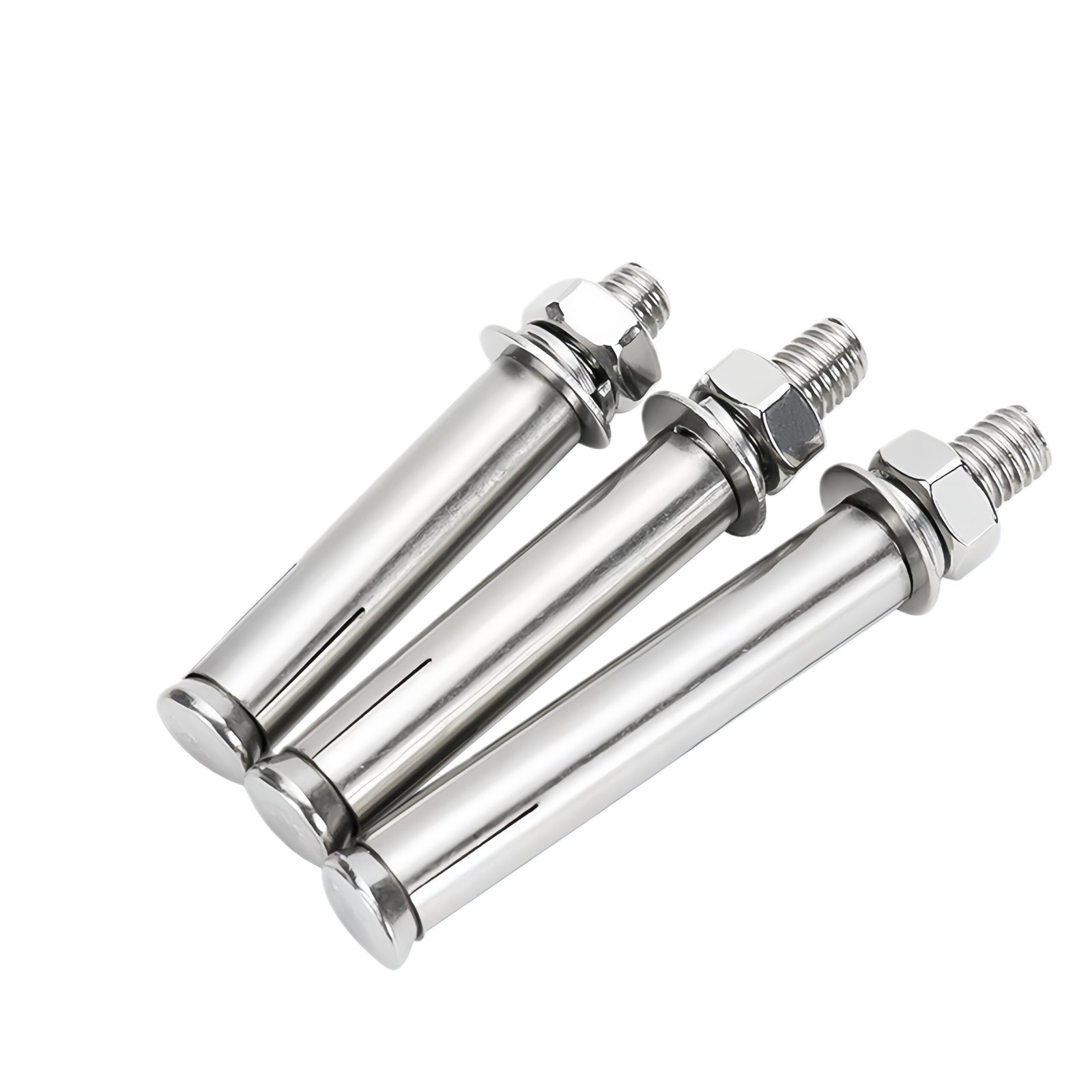 Precision Engineered Expansion Bolt Set with Sleeve, Washer, and Nut