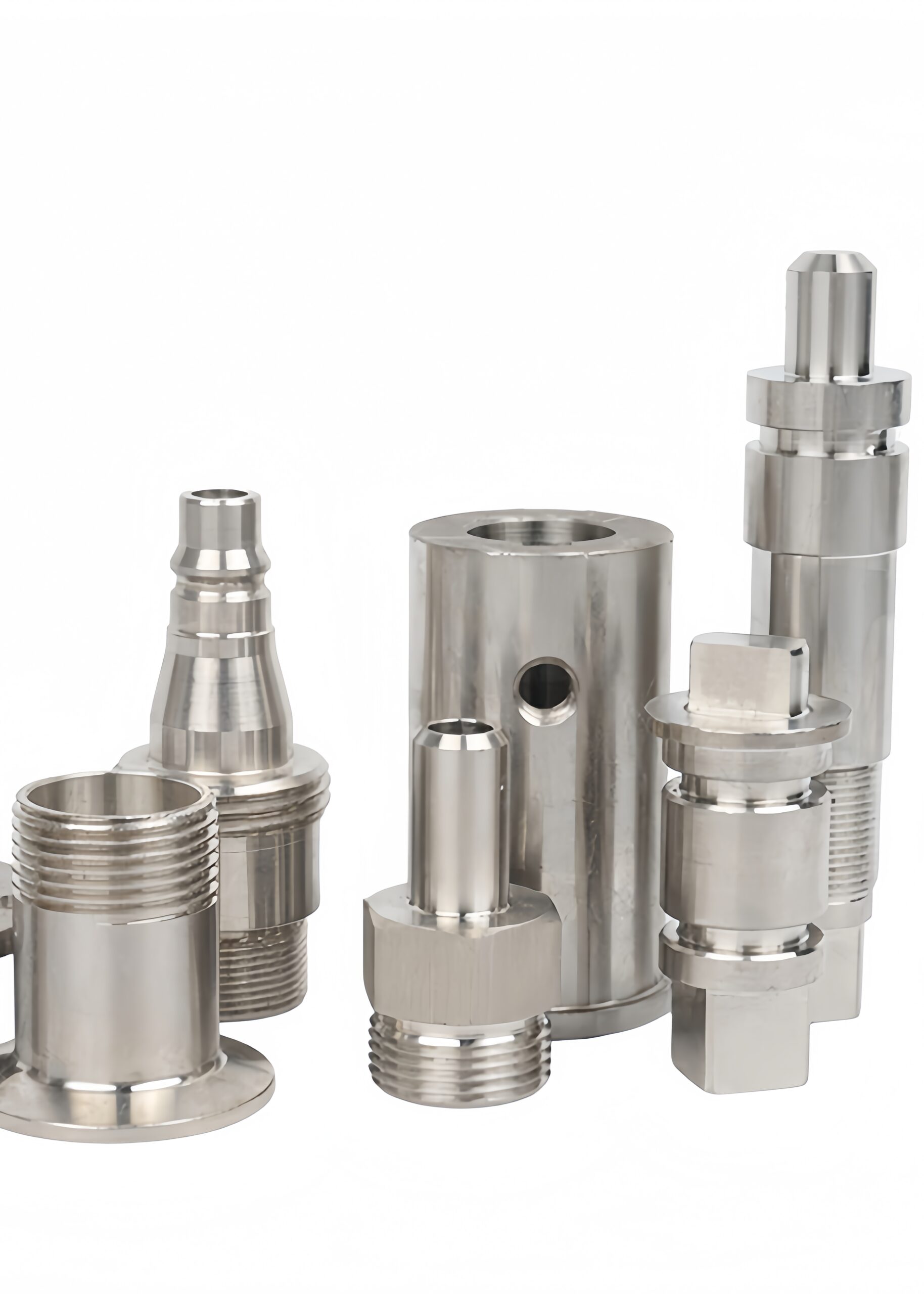 Precision CNC machined metal parts with various geometries