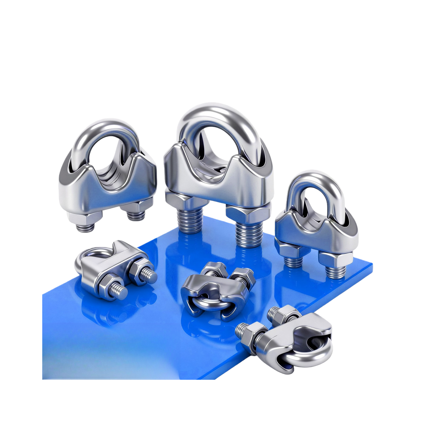 Heavy Duty 6mm and 8mm Stainless Steel Wire Rope Clips for Industrial Use