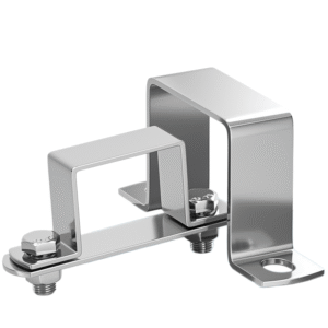 Stainless Steel Square U-Bolt with Backing Plate and Hex Nuts - Square Bend Bolt Kit