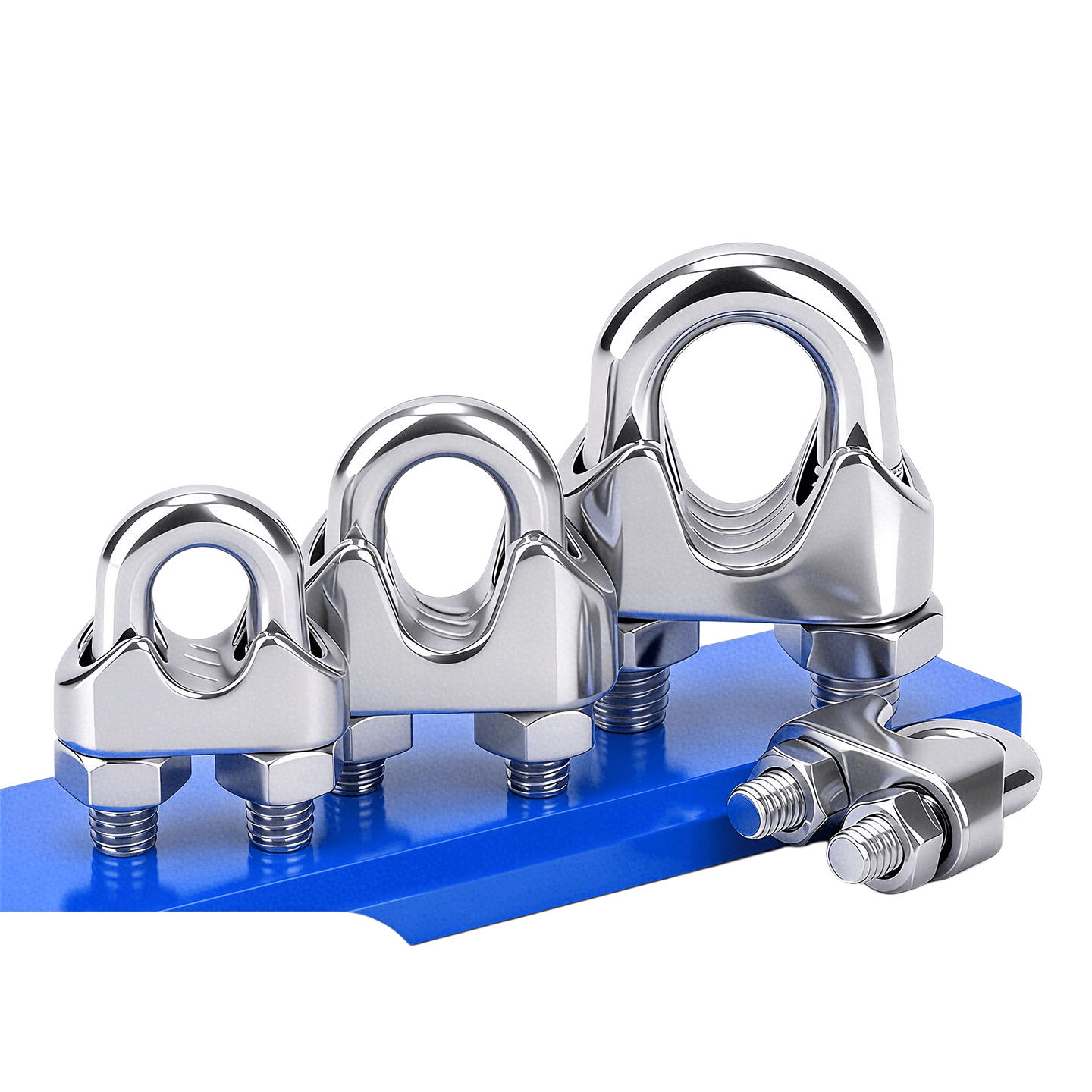 Marine grade SS316 stainless steel wire rope clip for rigging.