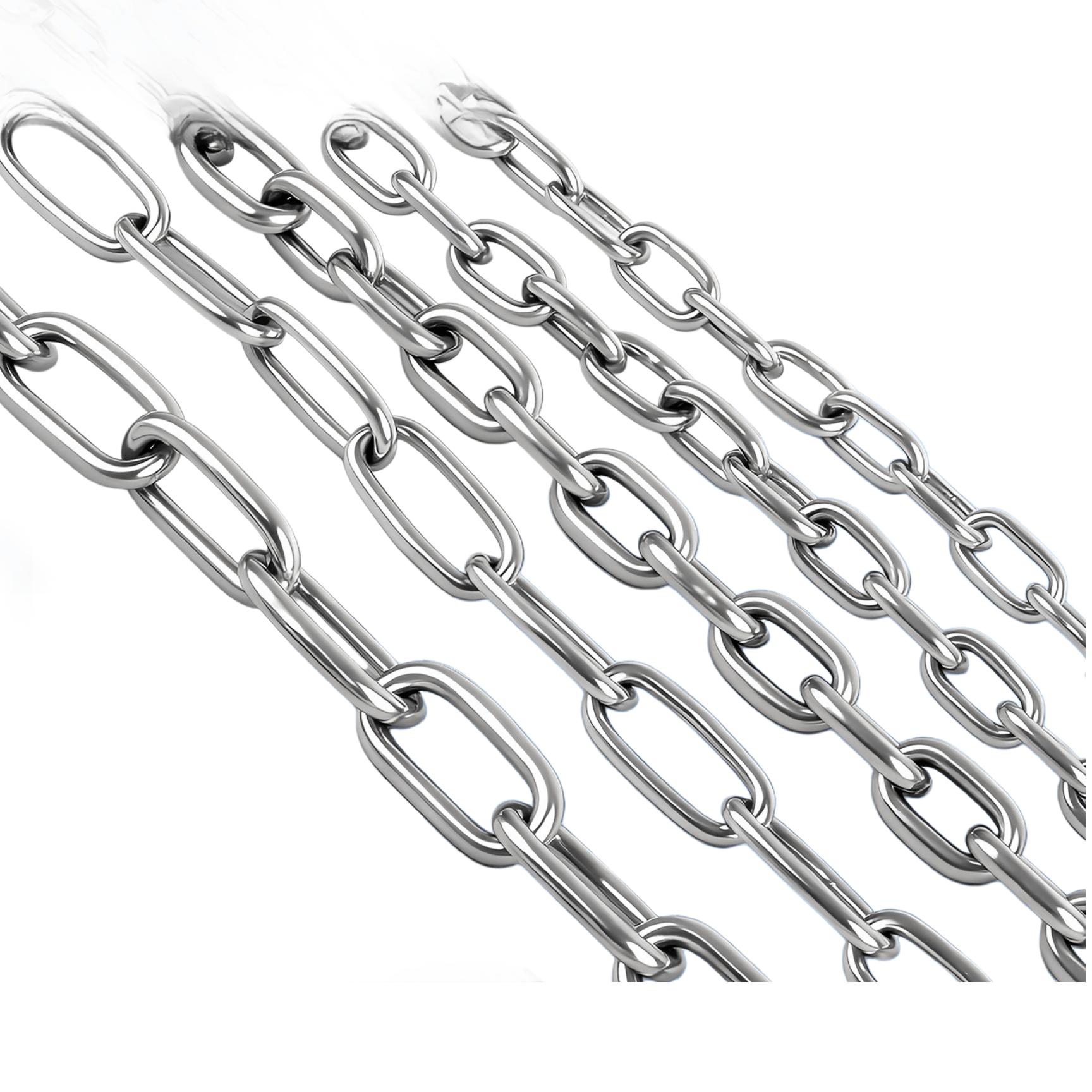SS304 stainless steel link chain with high corrosion resistance.