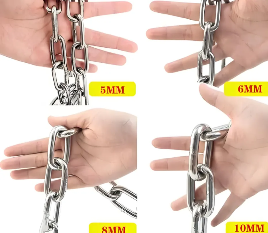 stainless steel welded chain diameter size comparison