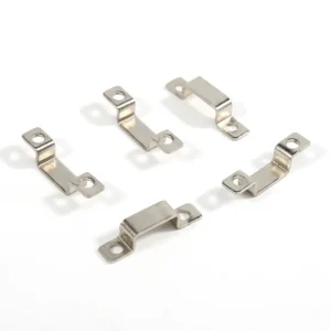custom metal mounting straps with formed offsets and mounting holes