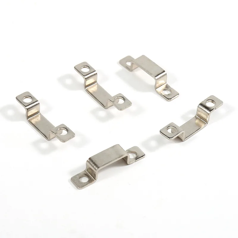 custom metal mounting straps with formed offsets and mounting holes